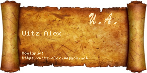 Uitz Alex névjegykártya